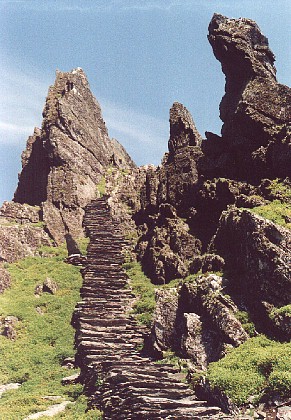Steps leading to the monastic settlement